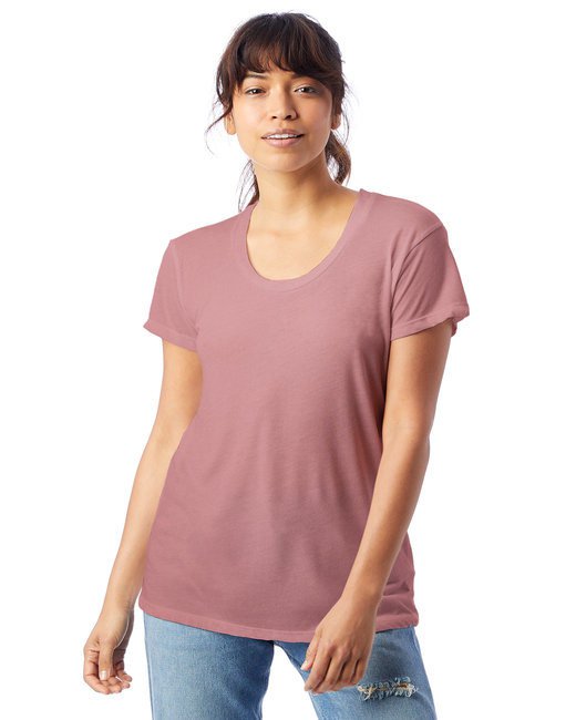 Ladies' Kimber Slinky Jersey T-Shirt - ARMY GREEN - L ROSE BLOOM L