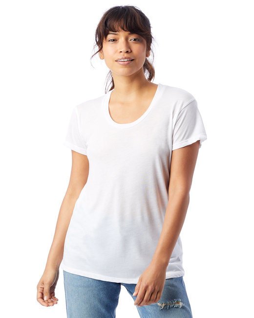 Ladies' Kimber Slinky Jersey T-Shirt - ARMY GREEN - L WHITE M