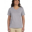 Ladies' Premium Jersey V-Neck T-Shirt - BLACK - S HEATHER S