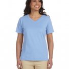 Ladies' Premium Jersey V-Neck T-Shirt - BLACK - S LIGHT BLUE M