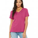 Ladies' Relaxed Jersey V-Neck T-Shirt - BERRY - S BERRY 2XL