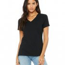 Ladies' Relaxed Jersey V-Neck T-Shirt - BERRY - S BLACK S