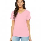 Ladies' Relaxed Jersey V-Neck T-Shirt - BERRY - S PINK XL
