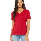 Ladies' Relaxed Jersey V-Neck T-Shirt - BERRY - S RED S