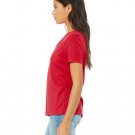 Ladies' Relaxed Jersey V-Neck T-Shirt - BERRY - S RED XL