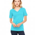 Ladies' Relaxed Jersey V-Neck T-Shirt - BERRY - S TURQUOISE M