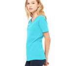 Ladies' Relaxed Jersey V-Neck T-Shirt - BERRY - S TURQUOISE XL