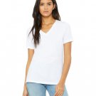 Ladies' Relaxed Jersey V-Neck T-Shirt - BERRY - S WHITE 2XL