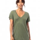 Ladies' Slinky-Jersey V-Neck T-Shirt - ARMY GREEN - L ARMY GREEN L