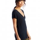 Ladies' Slinky-Jersey V-Neck T-Shirt - ARMY GREEN - L BLACK S