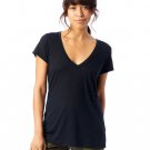 Ladies' Slinky-Jersey V-Neck T-Shirt - ARMY GREEN - L BLACK XL