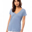 Ladies' Slinky-Jersey V-Neck T-Shirt - ARMY GREEN - L STONEWASH BLUE L