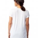 Ladies' Slinky-Jersey V-Neck T-Shirt - ARMY GREEN - L WHITE L