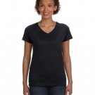 Ladies' V-Neck Fine Jersey T-Shirt - BLACK - S BLACK 2XL
