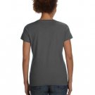 Ladies' V-Neck Fine Jersey T-Shirt - BLACK - S CHARCOAL L