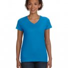 Ladies' V-Neck Fine Jersey T-Shirt - BLACK - S COBALT 2XL