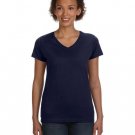 Ladies' V-Neck Fine Jersey T-Shirt - BLACK - S NAVY M
