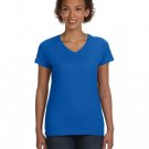 Ladies' V-Neck Fine Jersey T-Shirt - BLACK - S ROYAL XL