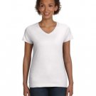 Ladies' V-Neck Fine Jersey T-Shirt - BLACK - S WHITE 3XL