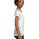Ladies' V-Neck Fine Jersey T-Shirt - BLACK - S WHITE M