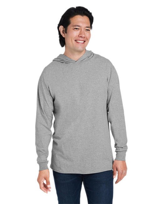 Men's HD Cotton? Jersey Hooded T-Shirt - SAFETY ORANGE - S ATHLETIC HEATHER S