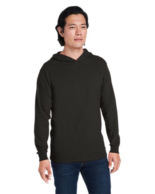 Men's HD Cotton? Jersey Hooded T-Shirt - SAFETY ORANGE - S BLACK INK 3XL