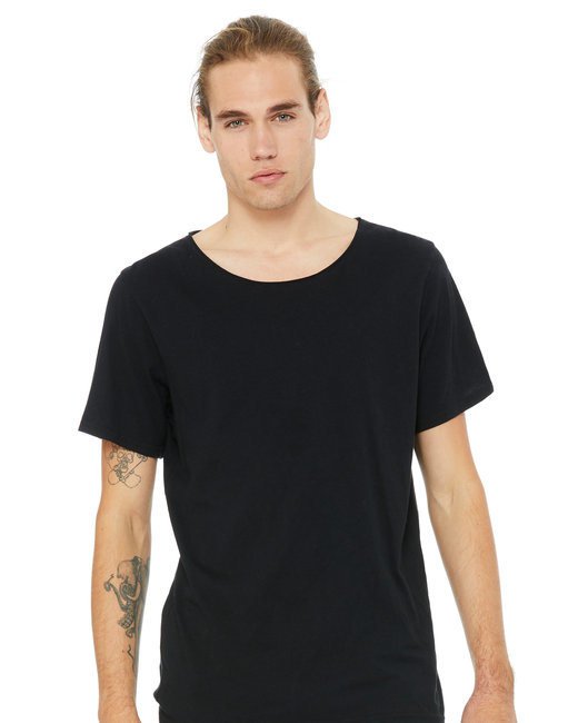 Men's Jersey Raw Neck T-Shirt - MILITARY GREEN - S BLACK S