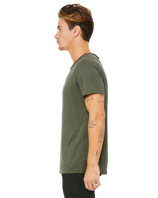 Men's Jersey Raw Neck T-Shirt - MILITARY GREEN - S MILITARY GREEN 2XL