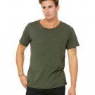Men's Jersey Raw Neck T-Shirt - MILITARY GREEN - S MILITARY GREEN M