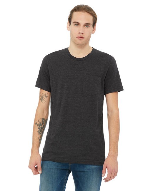 Men's Jersey Short-Sleeve Pocket T-Shirt - BLACK - S DARK GRY HEATHER M