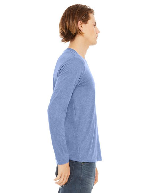 Unisex Jersey Long-Sleeve V-Neck T-Shirt - CHAR BLK TRIBLND - S BLUE TRIBLEND L