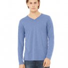 Unisex Jersey Long-Sleeve V-Neck T-Shirt - CHAR BLK TRIBLND - S BLUE TRIBLEND S