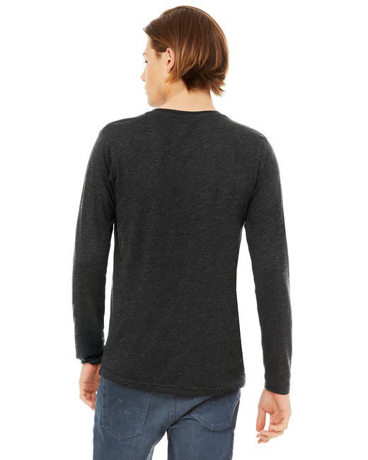 Unisex Jersey Long-Sleeve V-Neck T-Shirt - CHAR BLK TRIBLND - S CHAR BLK TRIBLND 2XL
