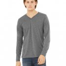 Unisex Jersey Long-Sleeve V-Neck T-Shirt - CHAR BLK TRIBLND - S GREY TRIBLEND XS