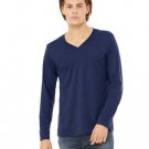 Unisex Jersey Long-Sleeve V-Neck T-Shirt - CHAR BLK TRIBLND - S NAVY TRIBLEND M