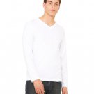 Unisex Jersey Long-Sleeve V-Neck T-Shirt - CHAR BLK TRIBLND - S WHITE XS