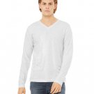 Unisex Jersey Long-Sleeve V-Neck T-Shirt - CHAR BLK TRIBLND - S WHT FLCK TRIBLND 2XL