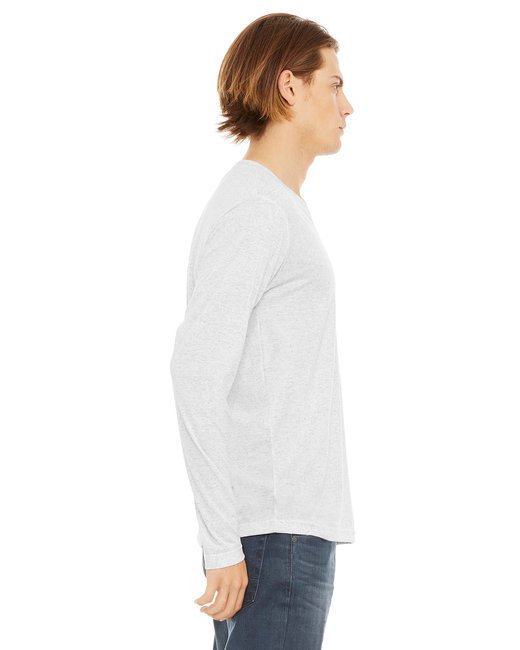 Unisex Jersey Long-Sleeve V-Neck T-Shirt - CHAR BLK TRIBLND - S WHT FLCK TRIBLND L