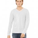 Unisex Jersey Long-Sleeve V-Neck T-Shirt - CHAR BLK TRIBLND - S WHT FLCK TRIBLND XL