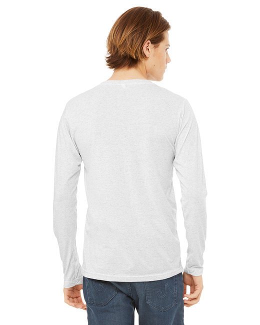 Unisex Jersey Long-Sleeve V-Neck T-Shirt - CHAR BLK TRIBLND - S WHT FLCK TRIBLND XS