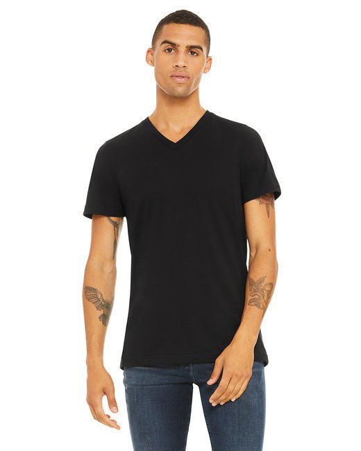 Unisex Jersey Short-Sleeve V-Neck T-Shirt - TRUE ROYAL - XS BLACK XS