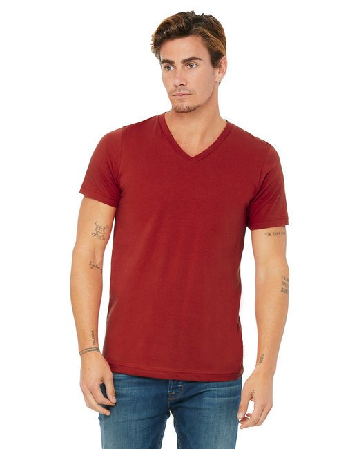 Unisex Jersey Short-Sleeve V-Neck T-Shirt - TRUE ROYAL - XS CANVAS RED XL