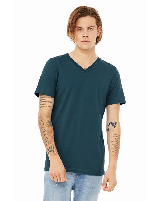 Unisex Jersey Short-Sleeve V-Neck T-Shirt - TRUE ROYAL - XS DEEP TEAL XS