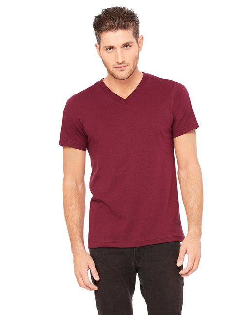Unisex Jersey Short-Sleeve V-Neck T-Shirt - TRUE ROYAL - XS MAROON XS
