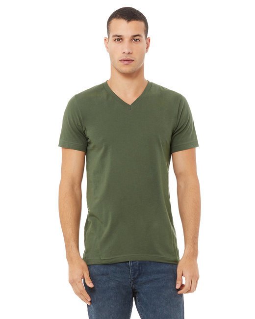 Unisex Jersey Short-Sleeve V-Neck T-Shirt - TRUE ROYAL - XS MILITARY GREEN M