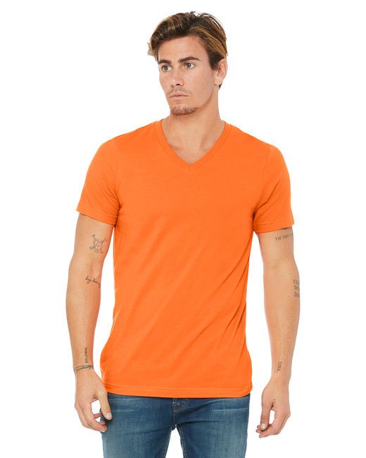 Unisex Jersey Short-Sleeve V-Neck T-Shirt - TRUE ROYAL - XS ORANGE XS