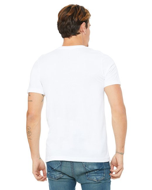 Unisex Jersey Short-Sleeve V-Neck T-Shirt - TRUE ROYAL - XS WHITE L