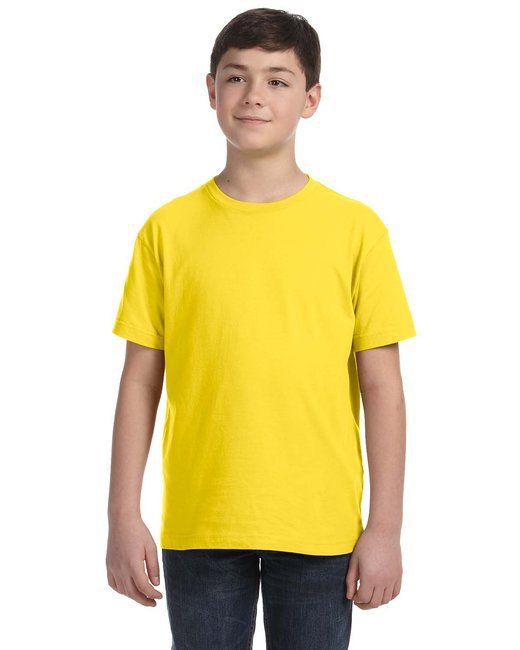 Youth Fine Jersey T-Shirt - VINTAGE BURGUNDY - XS YELLOW S