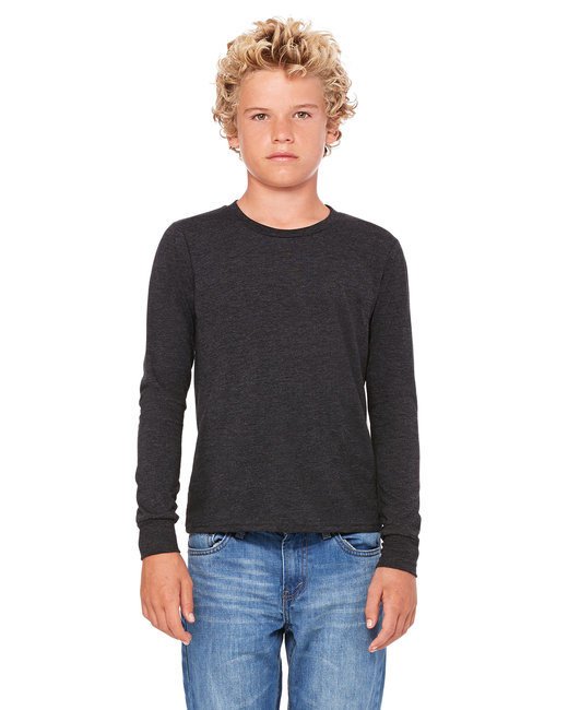 Youth Jersey Long-Sleeve T-Shirt - BLACK - S CHAR BLK TRIBLND S