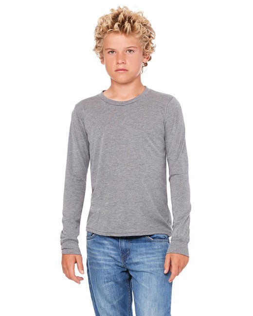 Youth Jersey Long-Sleeve T-Shirt - BLACK - S GREY TRIBLEND M